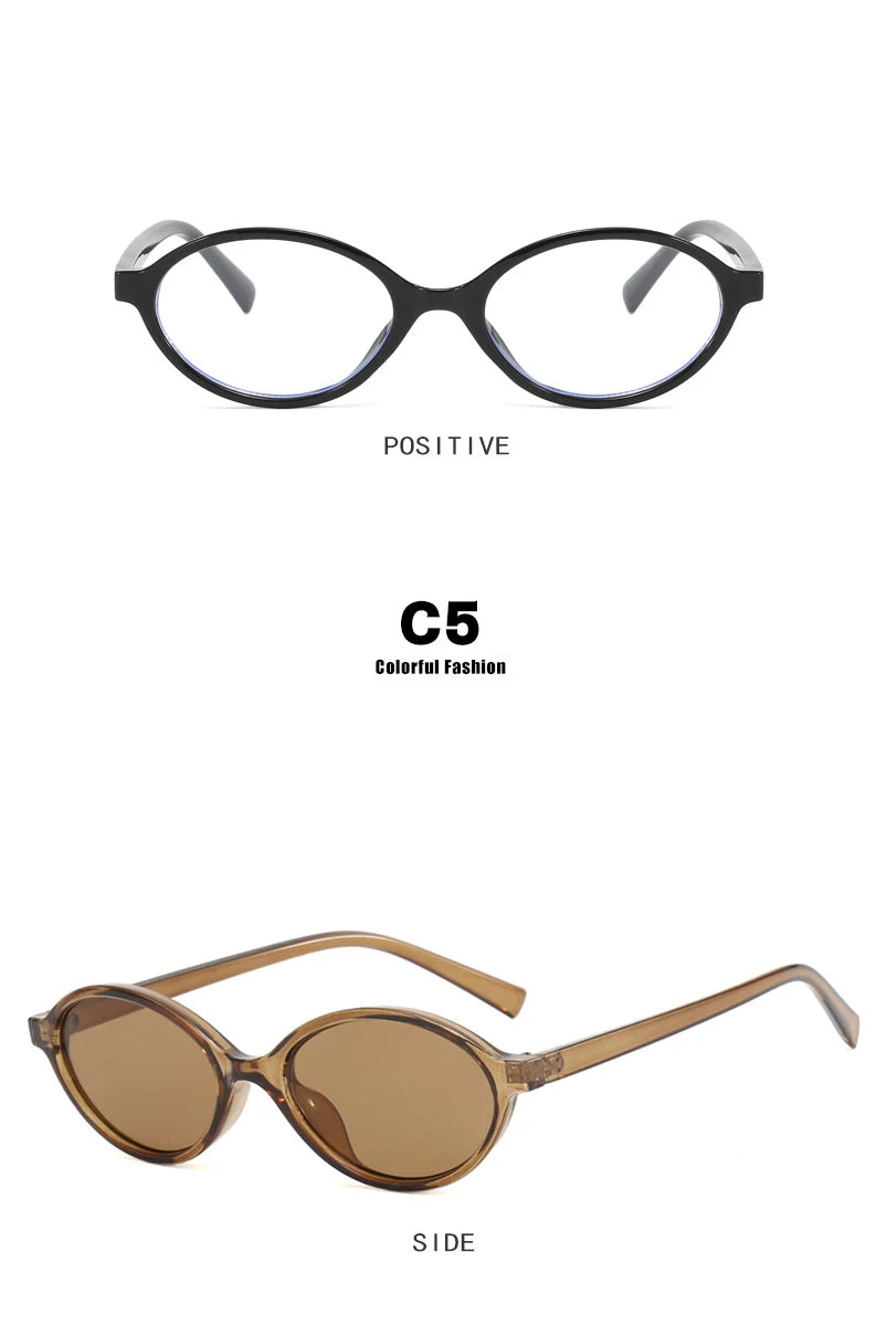 Vintage Oval Sunglasses Women Fashion Sun Glasses for Female Sexy Ladies Small Frame Round Eyewear