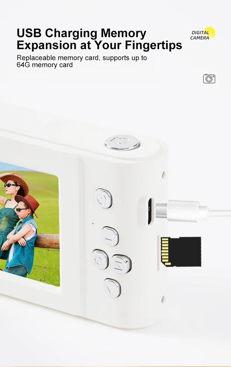 Digital Camera Retro CCD Portable Camera Dual Camera Flash 8x Digital Zoom Entry-Level Small Students Campus Selfie camera