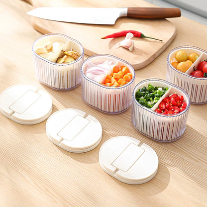 Refrigerator Storage Box Food Vegetable Fruit Storage Box Fridge Organizer Drain Basket Onion Ginger Clear With Lid Crisper