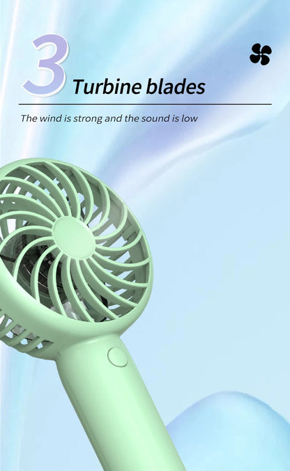 1200mAh Mini Portable FansHandheld USB Rechargeable Quiet Handheld FanAir cooler Outdoor Travel Hand Fans ventilation Fan