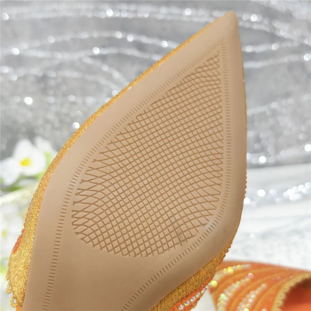 High Quality African Wedding Shoes Summer Sandals for Wedding 2025 Sexy Pumps Rhinestone Fashion Women Wedding Shoes