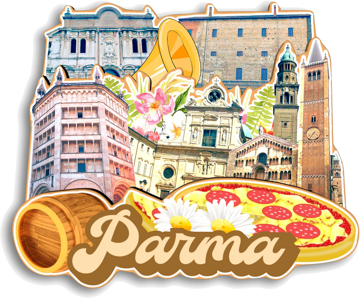 Bergamo Lucca Parma Modena Messina Livorno Matera Pescara Ferrara Italy Fridge Magnet Travel Souvenir Gift