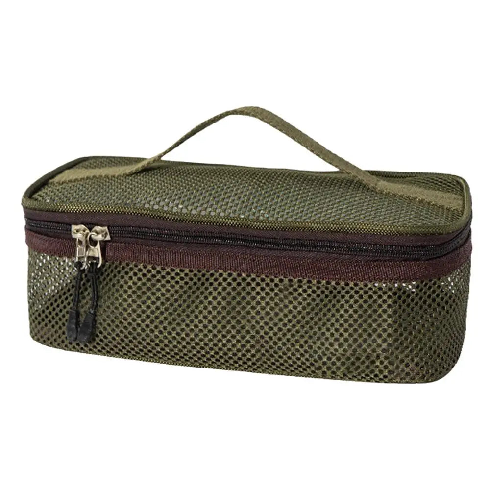 Camping Utensil Bag Road Trip Portable Cookware Pouch Large Mesh Portable Camp Utensil Bag For Picnic Barbecue Traveling
