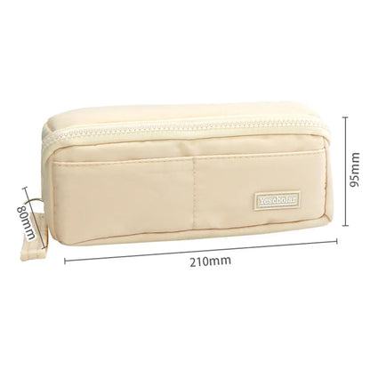 School Supplies Pencil Bag Portable Simple Aesthetic Pencil Organiser Back To School Present Simple Style Zipper Cute Stationery