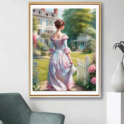 Diamond Embroidery Girl 5D DIY Diamond Painting Garden Portrait Cross Stitch Flower New Year Gift Home Décor