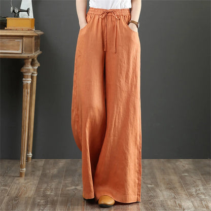 Women Summer High Waisted Palazzo Pants Wide Leg Long Pant Trousers With Pocket Internet celebrity new hot selling