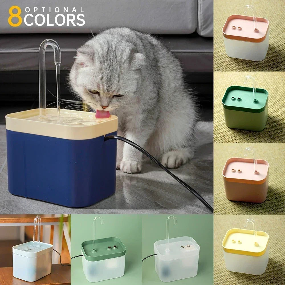 1.5L Ultra-Quiet Cat Water Fountain Filter Smart Automatic Pet Dog Water Dispenser&Burnout Prevention Pump Recirculate Filtrin