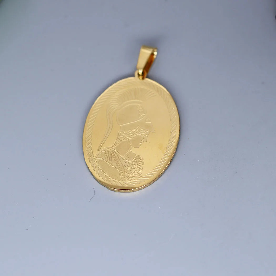 2pcs Medallion Goddess Athena Charm Stainless Steel Pendant for Necklace Amulet Jewelry Making Handmade Crafts