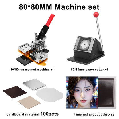 50-80mm DIY Fridge Magnet Maker Machine Rectangular 100Pc Magnet Materials Supply Paper Cutter Photo Refrigerator Sticker Making