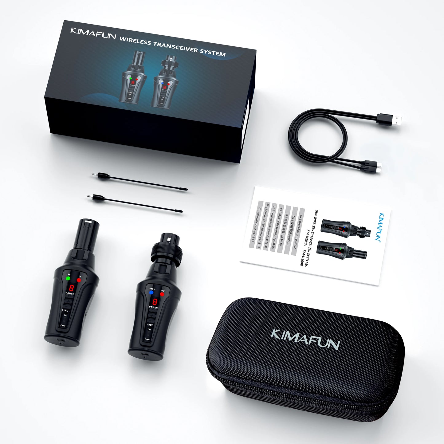 KIMAFUN UHF Wireless XLR Mic System for Dynamic Microphone,Condenser Microphone Wireless System for Audio Mixer,PA System