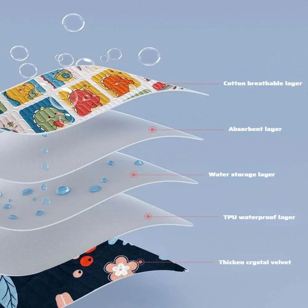 High Quality Portable Diaper Pads Washable Foldable Crib Pad Waterproof 5 Layers Menstrual Pads