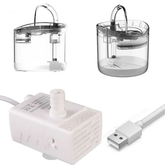 Ultra-quiet Pet Water Dispenser Pump LED Light 5V Mini Submersible Pump Large Flow Detachable Water Fountain Pump Replacement