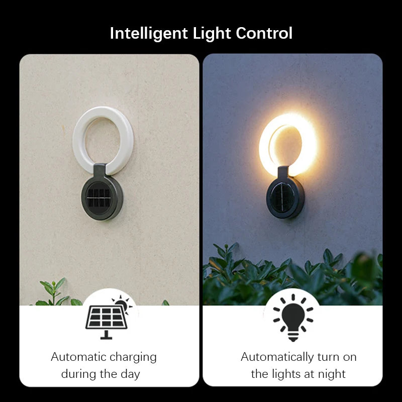 Smart Solar Light Control System - Auto On/Off, White/Warm Light, Energy Saving, Weatherproof for Home Garden Camping Backyard D