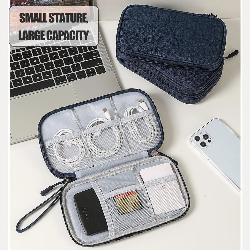 Travel Portable Digital Accessories Storage Bag Organizer of Mobile Phone Bag U Disk Charging Bank Mobile Data Cable Storage Bag