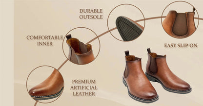 Chelsea Boots High Quality Mens Casual Dress Business Shoes Comfortable Fashion Leather Men Boots