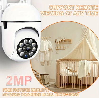 Home security camera, featuring night vision function, two-way audio, horizontal/vertical/zoom functions, used for motion tracki