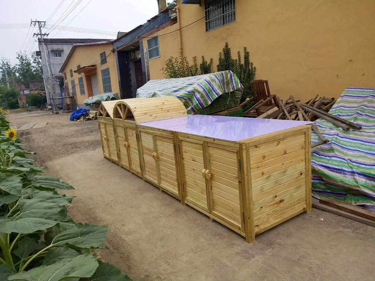 2TOE kindergarten outdoor preservative wood storage cabinet locker waterproof mildew-proof carbonized wood cabinet school wooden