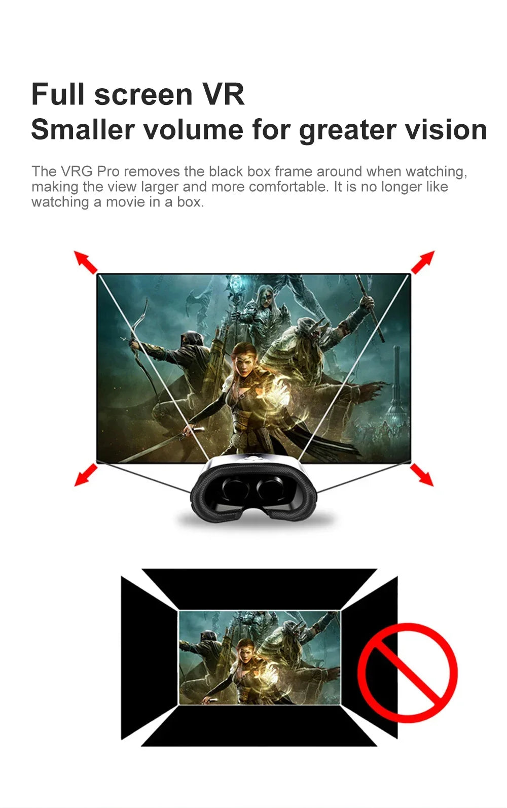 2025 New VR Headset 3D Virtual Reality Glasses 7" Stereo Headset with Remote Controller for IOS Android Smartphones