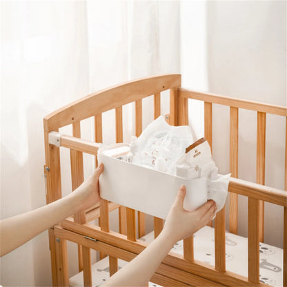 Bedside Hanging Basket Organizer with Hooks Dorm Bed Organiser Shelf Table Storage Holder for Remote Controls Magazines Phone