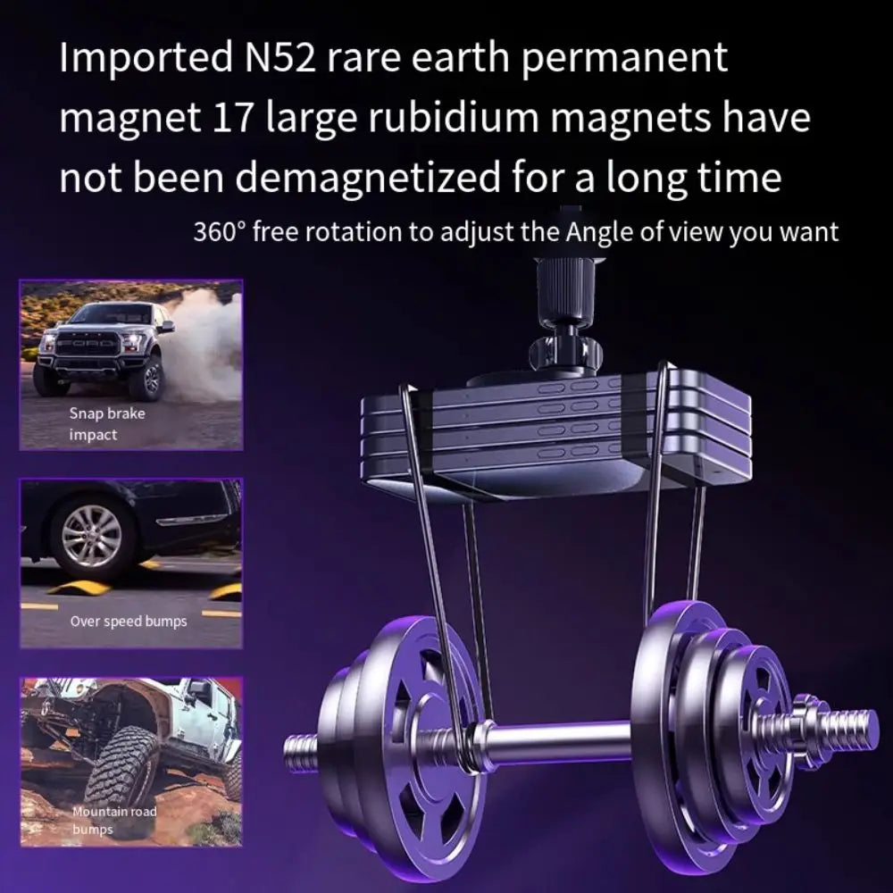 Magnetic Base Phone Holder Stabilize Rotatable Car Mobile Phone Stand Universal Smooth Surface Air Vent Clip Mount Stand