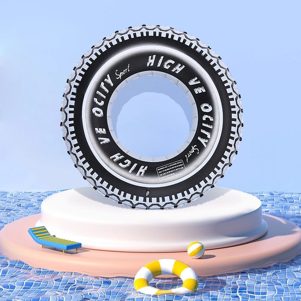 Swimming Pool Floating Rings Tire Pattern Leakproof Inflatable Swim Ring Pool Rings Air Mattresses Swimming Pool Accessories