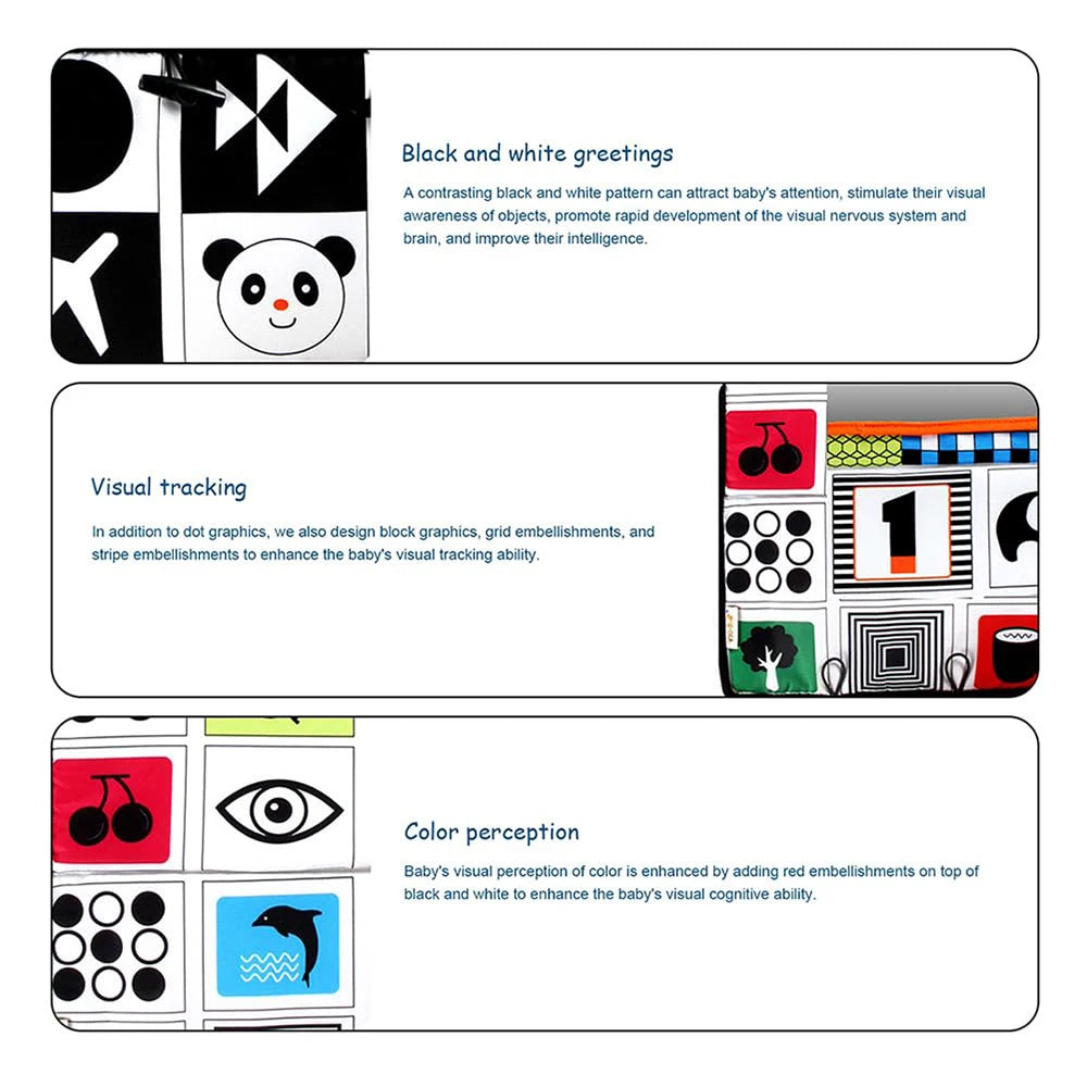 Black and White Newborn Mirror Toys Baby Tummy Time for Babies Montessori Development Crawl High Contrast Activity Sensory Toy