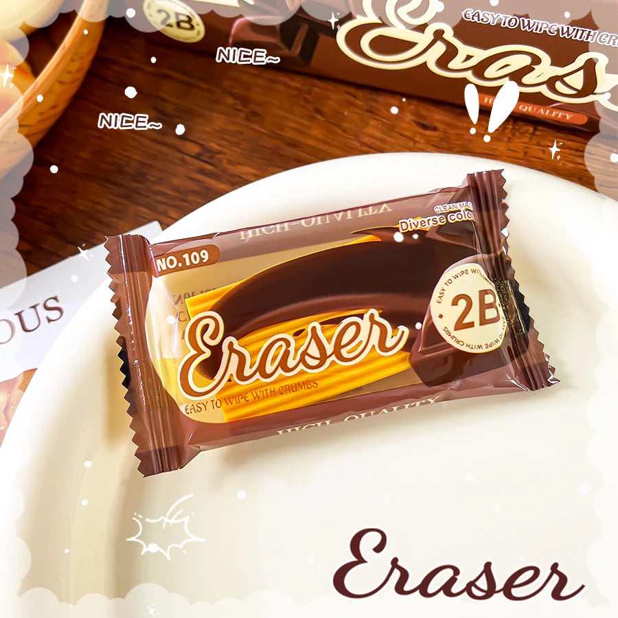 school teacher gift back to school supplies Aesthetic cute stationery Kawaii object funny erasers Chocolate rubber cute things