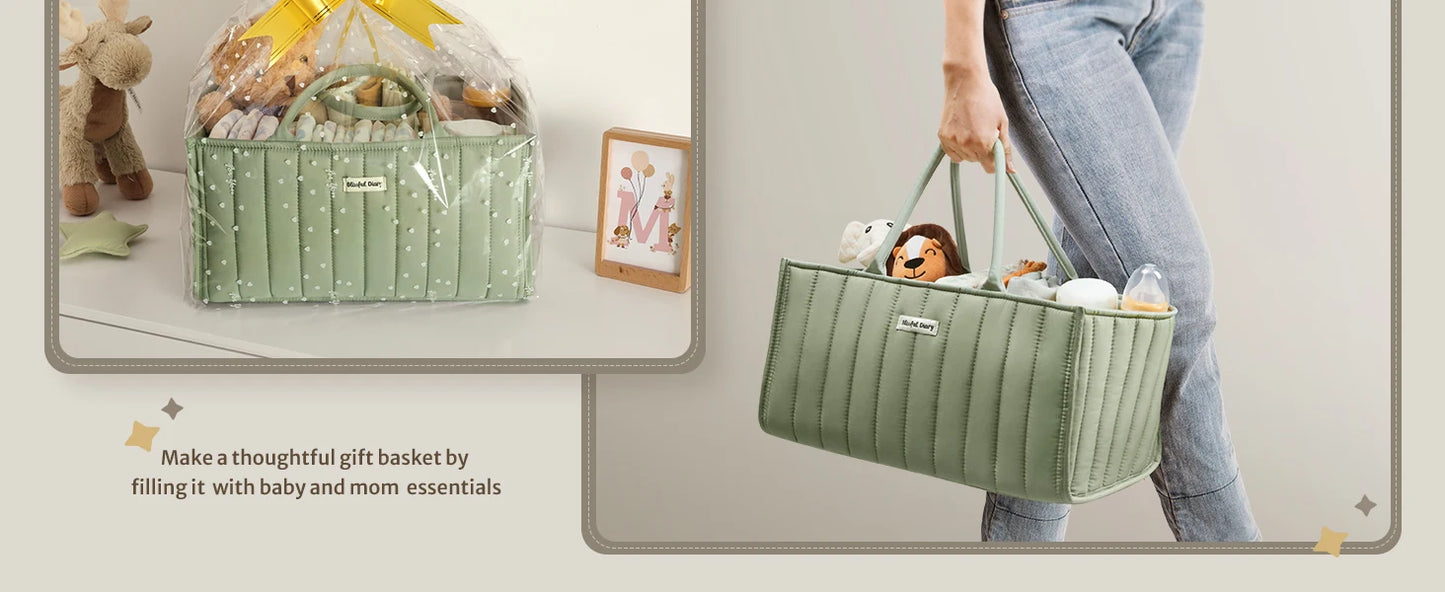 Baby Diaper Caddy Organizer Product Caddy Portable Organizer for Changing Table Gift for Baby Shower and Registry Must-Have