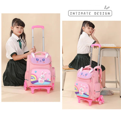 Kids Trolley Backpack For Girls Primary School Rolling Backpack for Boys School bag with Wheels School Wheeled Backpack Book Bag