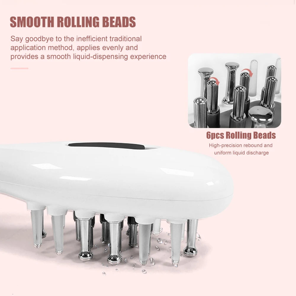 Electric Scalp Massage Comb Red Blue LED Light Therapy EMS Vibration Massage Brush Anti-Hair Loss Medicine Scalp Oil Applicator