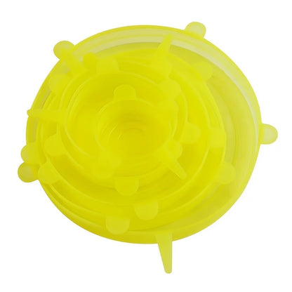 6Pcs Silicone Stretch Lids, Food Bowl Covers, Reusable Food Saving Covers, Retractable Multifunctional Fresh-keeping Lid