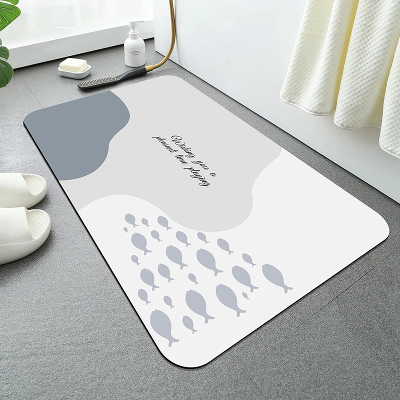 Bathroom Mat, Toilet Floor Mat, Absorbent Floor Mat, Washbasin Floor Mat, Washable Cuttable Floor Mat, Entry Door Mat, Bathtub F