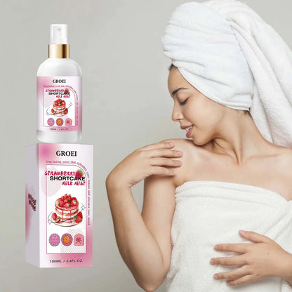 100ml Body Spray Strawberry Shortcake Milk Mist Long Moisturizing Brightening Soothing Body Increase Elasticity Firming Sprsy
