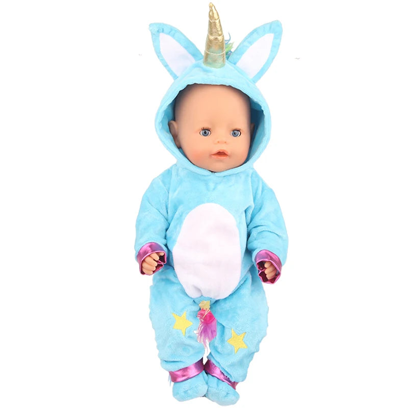 Toy Accessories Five Colors  Fit 18 inch 43cm Doll Clothes Born Baby Animal  Doll Clothes Suit For Baby Halloween Festival Gift