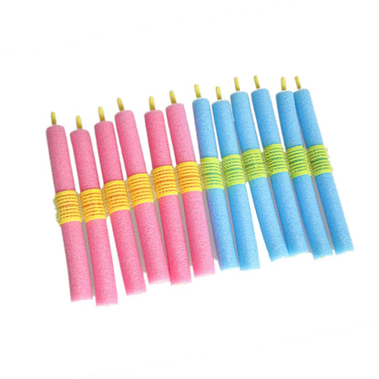 12PCS Soft Hair Curler Roller Curl Hair Bendy Rollers Flexible DIY Magic Hair Curlers Tool Styling Rollers Sponge Hair Curling