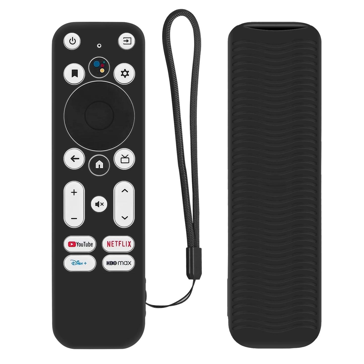 Protective Covers Fit for Onn Android TV 4K UHD Streaming Device 2K Streaming Stick Remote Anti-Slip Silicone Case with Lanyard