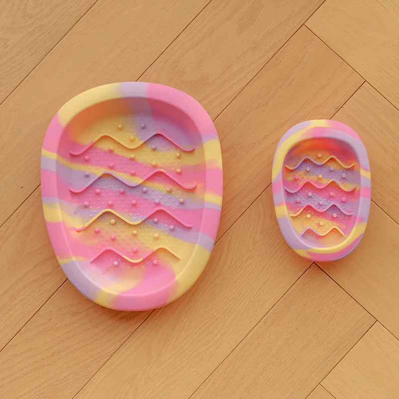 Slow Feeder Bowl for Dogs & Cats - Non-slip Silicone Pet Food Dish with Egg Design for Small Dogs & Kittens