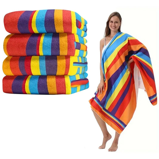 1PC Large-sized Rainbow Beach Towel Quick Drying Breathable Non Pilling Summer Beach Towel Suitable for Swimming Yoga Camping