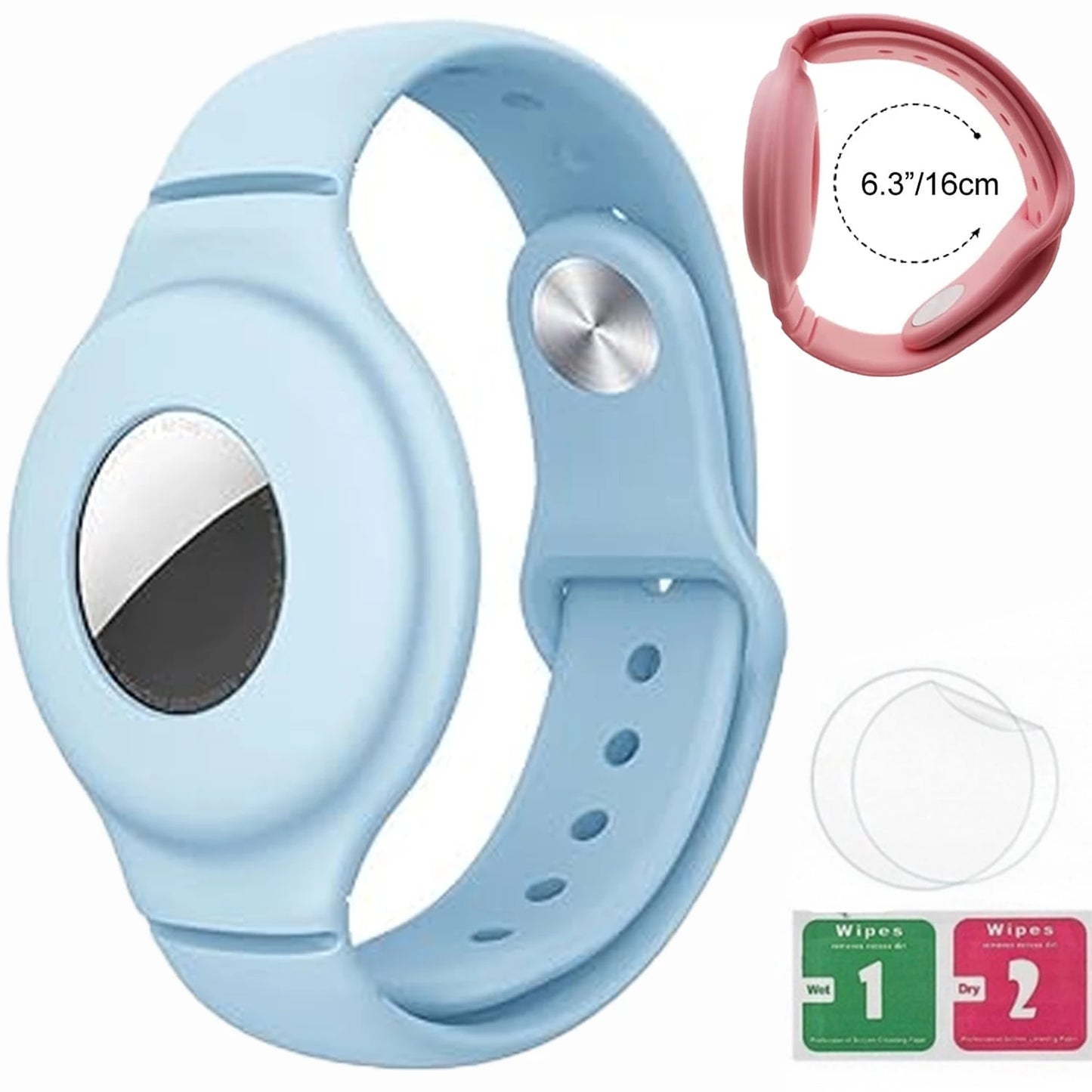 Silicone Steel Clip Compatible with Apple AirTag - Protective Silicone Clip for Tracker Protect Keychain Silicone Cover