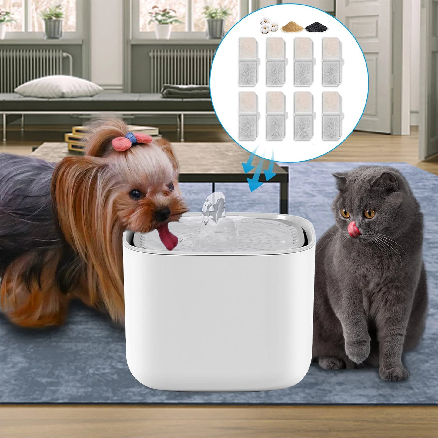 6/12Pcs Cat Fountain Filters Set Pet Water Fountain Filters Replacement Activated Carbon Filter Cat Dog Drinking Fountain Filter