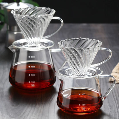 YOMDID 400/600ML Coffee Pot Glass Coffee Teapot Coffee Carafe Reusable Milk Juice Coffee Kettle Coffee Server Without Filter Cup