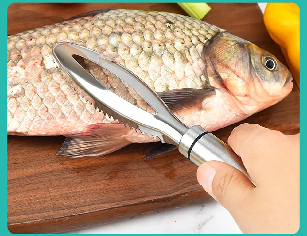 Kitchen accessories Stainles Fish Scales Scraping Graters Fast Remove Fish Cleaning Peeler Scraper Fish bone tweezers tool gadge