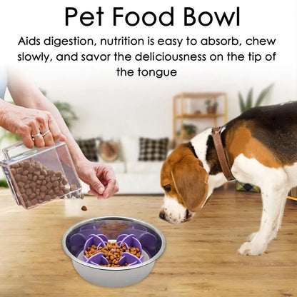 Pet Bowl Slow Feeder | Silicone Dog Slow Feeder Bowl Large Breed | Pet Slower Food Feeding Dishes Interactive Bloat Stop Dog Bow