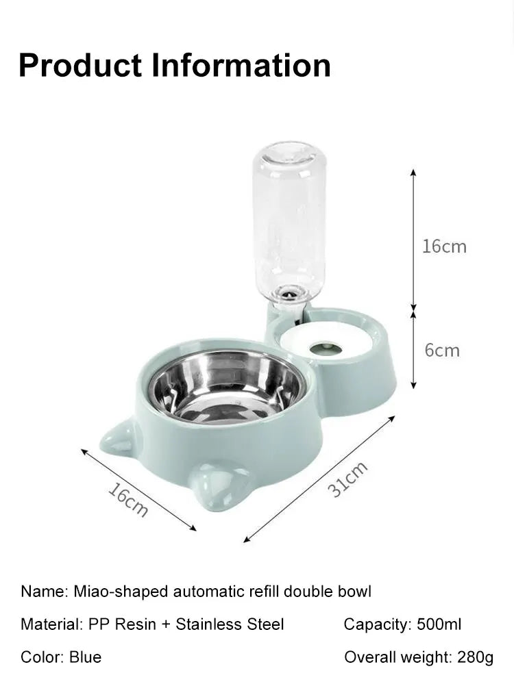 Blue Pet Dog Cat Bowl Fountain Automatic Food Water Feeder Container For Cats Dogs Drinking Pet Articles