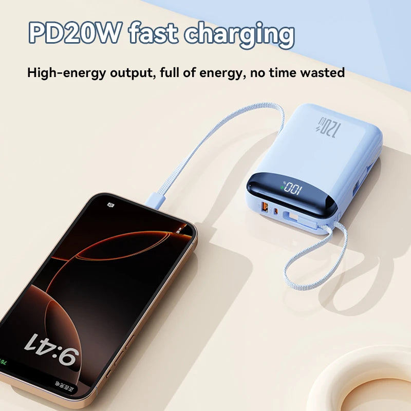 120W Power Bank With Charging Cables 100000mah Large Capacity Portable External Battery For Multi Phones Emergency Supply