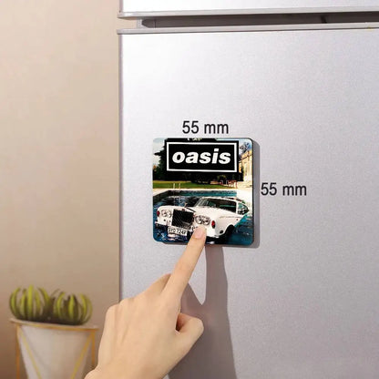 Rock O-Oasis Band  Fridge Magnet Photo Personalized For Office Family Kitchen Refrigerator Friends Gift Holiday Decor