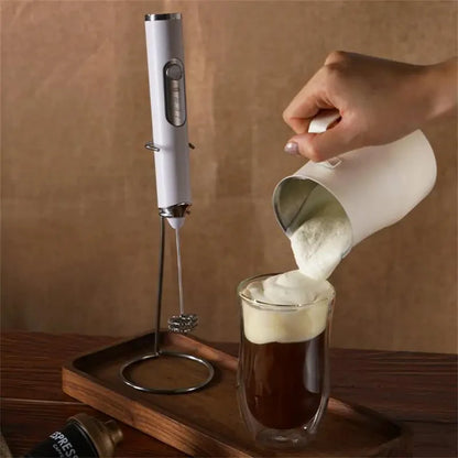 Handheld Double Stick Wireless Whisk Custard Foamer Mini Portable Blender Coffee Milk Three Speed Control Egg White Whipped USB