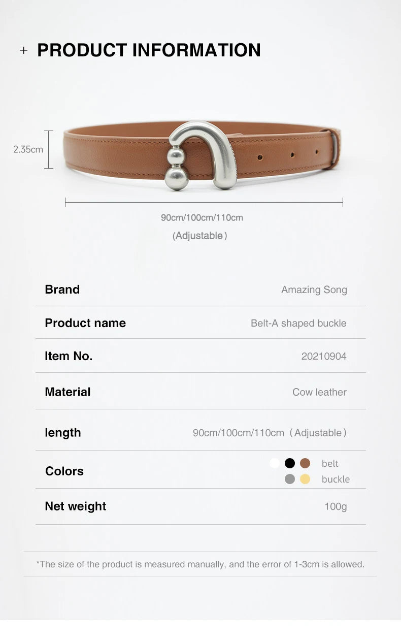 Amazing Song Metal Nail Buckle Belt Shirt Belt Women’s Belt Jean Waist Dress Belt Studs Belt Accessories