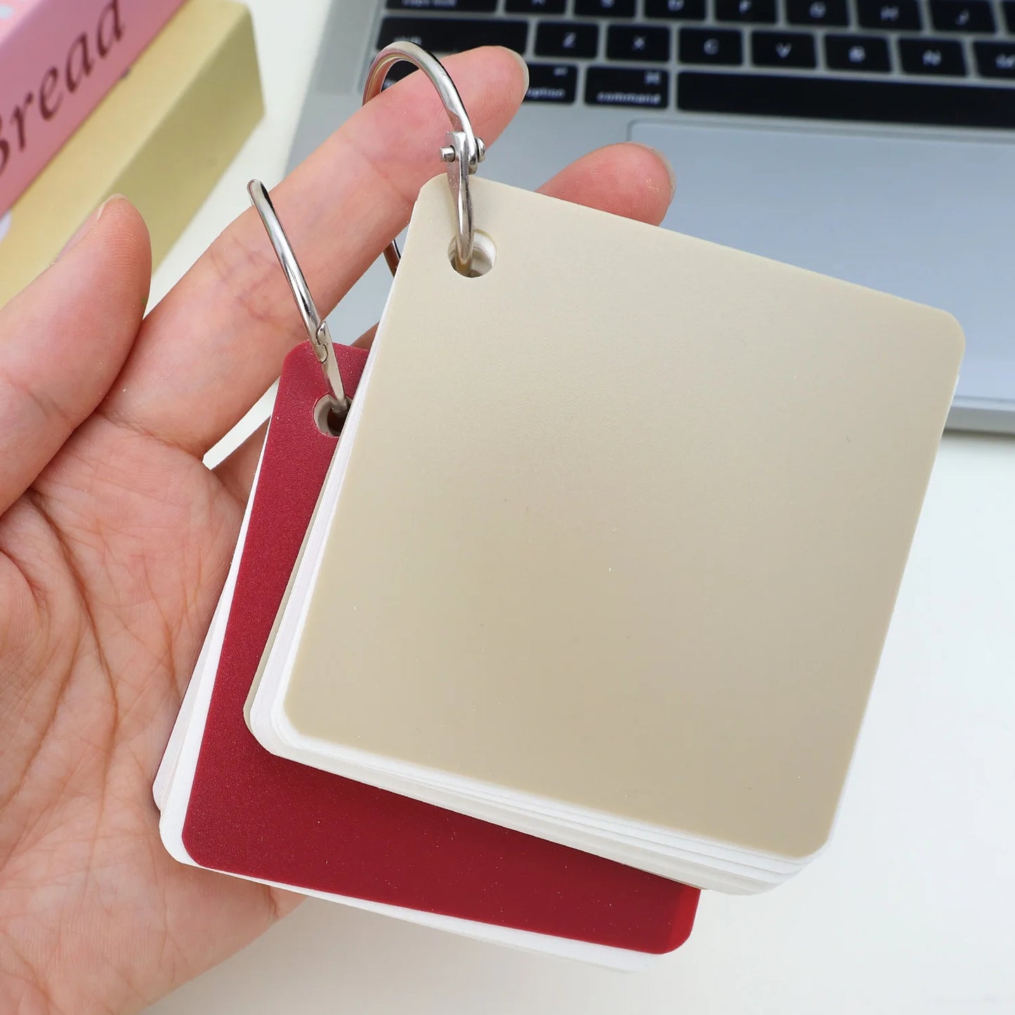 80-320Sheets Portable Notebook with Binder Rings Spiral Mini Notebook Study Cards Book Red/Yellow/Green/Black Student Stationery