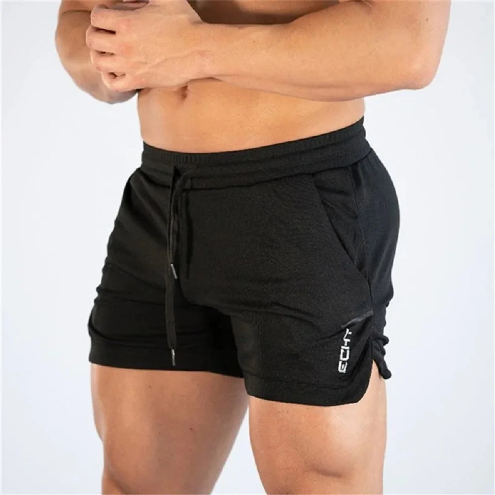 New Summer Casual Cool Breathable Shorts Men's Gym Fitness Fitness Solid Color Slim Shorts Men Jogging Fitness